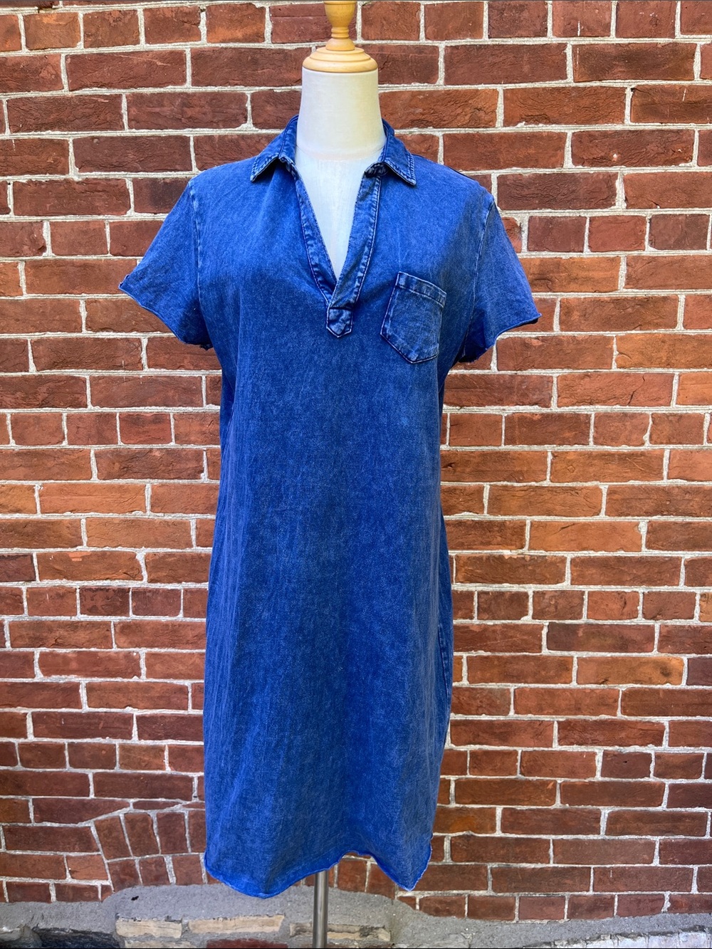 Frank & Eileen Blue Denim Polo Shirt Dress